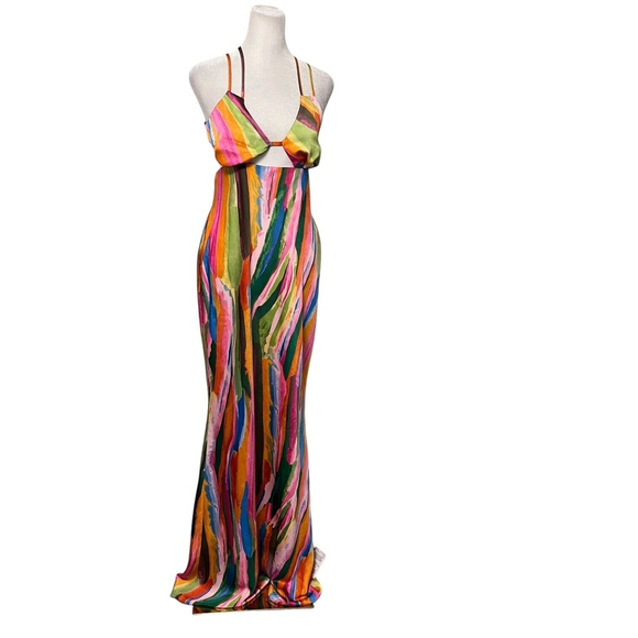 ASOS Dresses & Skirts - Asos Satin Cut Out Maxi Dress Size 8 Tall NWT